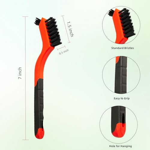 Crevice Cleaning Brush Set 3pcs, Nylon Bristles with Curved Handle Grip for Rust Removal, Dirt, Wire Brush for Bathroom Gap, Home, Kitchen, Bathroom, Window, Vehicle, Faucets, Toilet, Etc - style: Nylon