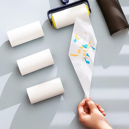 Lint Roller Refills 4 inch Extra Sticky Pet Hair Roller Replacement Refills Only, Inside Diameter 1.5 inch, 60 Sheets per Roll (Pack of 4, Total 240 Sheets) - color: Refills Only