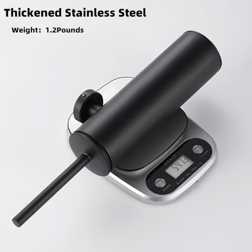 Standing Toilet Brush,Toilet Bowl Brush Holder Set,Bathroom Deep Cleaning Toilet Scrubber Rim Cleaner,304 Stainless Steel Toilet Clean Decorative Accessories for Toilet Cleaning (Matt Black) ﻿