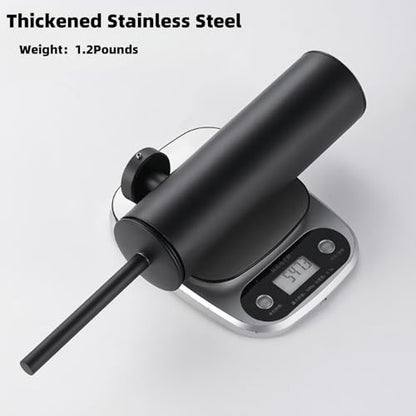 Standing Toilet Brush,Toilet Bowl Brush Holder Set,Bathroom Deep Cleaning Toilet Scrubber Rim Cleaner,304 Stainless Steel Toilet Clean Decorative Accessories for Toilet Cleaning (Matt Black) ﻿