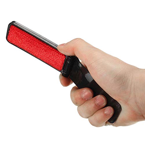GARASANI 3 Pack Portable and Foldable Plastic Fold Clothing Dust Brush Pet Hair Remover Manual Sofa Bed Dry Cleaning Fabric Fluff Lint Cleaning Tool (Black) - color: Black