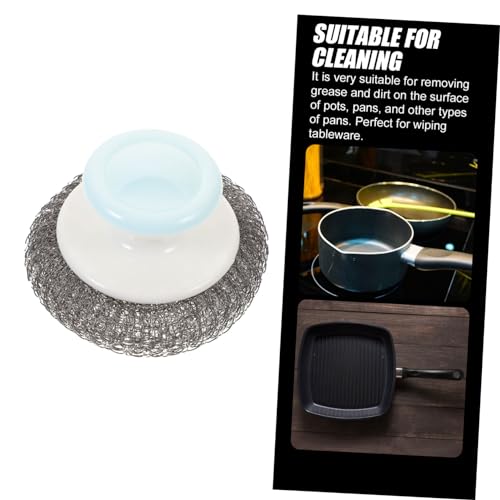 Ipetboom Ergonomic Kitchen Dish Scrubber Brush with Handle Heavy Duty Pot and Pan Cleaning Scrub Brush Non Slip Grip Multipurpose Scrubber for Grease and Dirt Removal Random Random Color