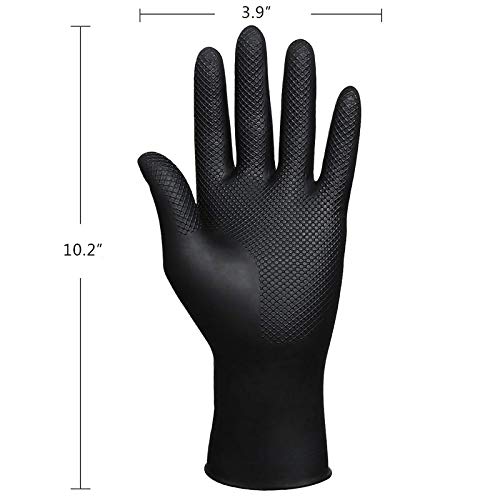 SUNHHX Hair Dye Gloves, Reusable Rubber Gloves, Professional Hair Coloring Accessories for Hair Salon Hair Dyeing (1 Pair, Large, Black)