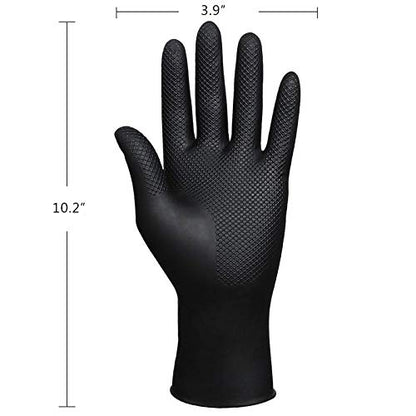 SUNHHX Hair Dye Gloves, Reusable Rubber Gloves, Professional Hair Coloring Accessories for Hair Salon Hair Dyeing (1 Pair, Large, Black)