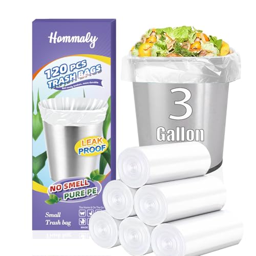 3 Gallon 120pcs (Fit 3-3.2 Gal) Small Clear Trash BagsPlastic Strong Clear Garbage Bags,Bathroom Trash Can Bin Liners,Waste Basket Liner,Fit 10-13 Liter, 3 Gallon,3.2Gallon - style: 3Gal Clear-100