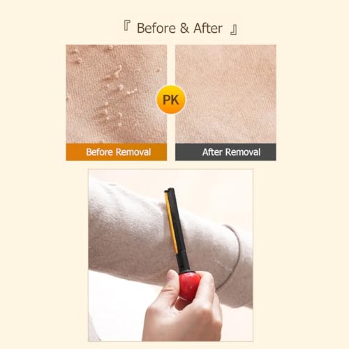 2-in-1 Portable Lint Roller & Fabric Shaver Reusable Gel Sticky Picker & Retractable Metal Scraper Washable Travel Lint Remover for Clothes, Pet Hair, Sweater Pilling (Cream White) - color: Cream White