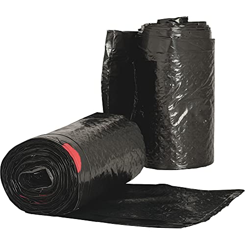 Genuine Joe GJO01230 Expandable Drawstring Trash Can Liner, 30 Gallon Capacity, 32" Width x 30" Height x 1.05 mil Thickness, Black (Box of 42)
