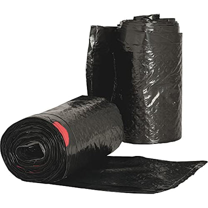 Genuine Joe GJO01230 Expandable Drawstring Trash Can Liner, 30 Gallon Capacity, 32" Width x 30" Height x 1.05 mil Thickness, Black (Box of 42)