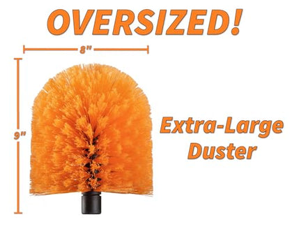 7-30 ft Long Telescopic Extension Pole with Utility Hook and High Reach Dusting Kit // for Christmas Lights Installation, Birdfeeders // Cobweb Brush, Feather Duster & Flexible Ceiling Fan Duster