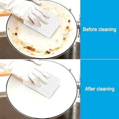 10 Pack Magic Sponge Eraser 3X Thick and Long Lasting Melamine Cleaning Sponges in Bulk - Multi Surface Scrubber Foam Cleaning Pads - Bathtub, Floor, Baseboard, Bathroom, Wall Cleaner （3.9*2.5*1.1in） - size: 3.9*2.4*0.8