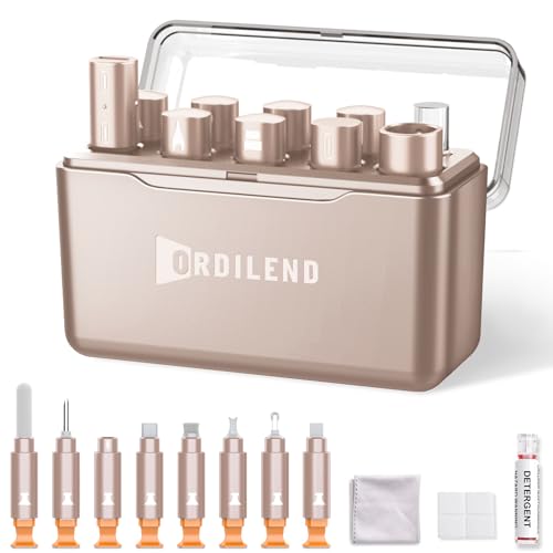 Ordilend for iPhone Cleaning Kit for Charging Port Cleaner, Multi-Tool iPhone Cleaner Repair Lightning Cable, Cell Phone Cleaning Kit for iPad, Connector, Speaker with Storage Case, Desert Titanium - color: Desert Titanium