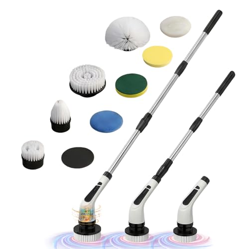Versatile Ditch The Scrubbing! Long Handle Shower Scrubber Comes with 9 Replaceable Heads & Efficient 2 Speed Cordless Brush for Maximum Effect Long Battery Life!