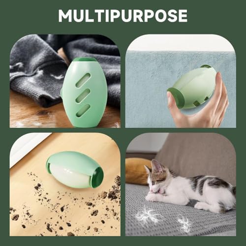 Reusable Silicone Lint Roller, 2025 Upgraded Washable Sticky Roller Powerful Adhesion for Pet Hair and Dust Removal, Portable Home Travel Lint Roller for Clothes Bed Sofa (2, White+Green)