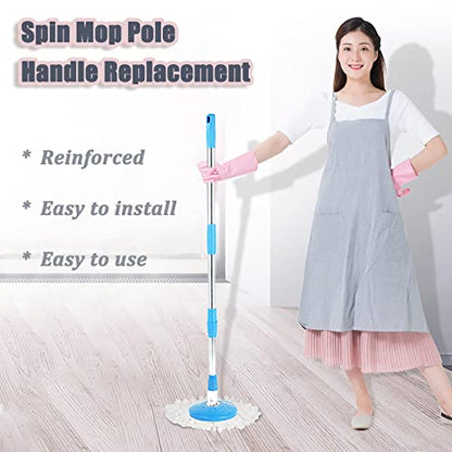 Spin Mop Pole Handle Replacement, Home 360 Degrees Rotating Telescopic Replacement Handle Cleaning Tool Accessories Enhanced Thickened Version for Cleaning Home Office (Blue) - color: Blue