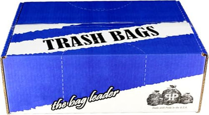 (100 Pack) Plexon 55-60 Gallon Clear Trash Bags - 32-55 gal, 38" x 58", 3 Mil Heavy Duty - Contractor Garbage Bags Rollout Round Square Trash Cans