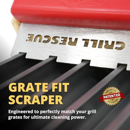 Grill Rescue BBQ Replaceable Scraper Cleaning Head, Bristle Free - Durable and Unique Tools for Cast Iron or Stainless-Steel Grates, Barbecue Cleaner (Replaceable Grill Grate Scraper Head) - color: Replaceable Grill Grate Scraper Head