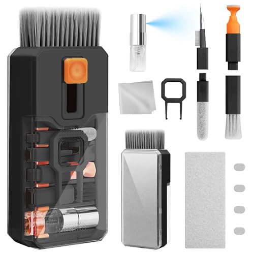 Ordilend All-in-1 Keyboard Cleaner and Laptop Cleaning Kit - Professional Computer Screen-Safe Tools for MacBook and Electronics - Portable Brush Set for Gamers and Remote Professionals, Black - color: Black