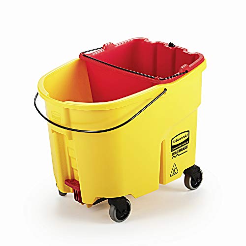 Rubbermaid Commercial Products Dirty Water Bucket for WaveBrake 2.0, 35 Qt. Mop Bucket, Red, 18-Quart Capacity, Separates Used and Clean Water, for Professional/Janitorial Cleaning
