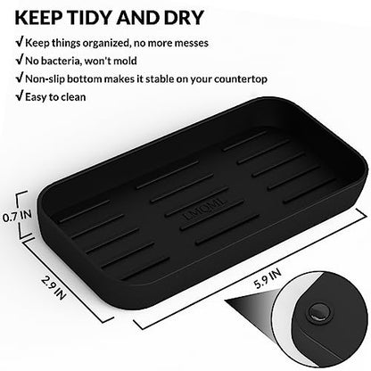 LMQML Soap Dispenser - 2 Pack, Antique Design Thick Glass Hand Soap Dispensers with Sturdy Tray; 304 Rust Proof Stainless Steel Black Pump, 12Pcs Stickers, for Kitchen, Bathroom - color: Black