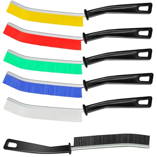 Crevice Cleaning Brush, Multifunctional Gap Cleaning Brush Tools with Hard Nylon Bristles, Ideal for Bathroom, Kitchen, Sink, Window, Black 6Pack