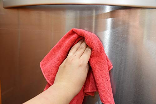 Dri Professional Extra-Thick Microfiber Cleaning Cloth 36 Pack Red (16IN x 16IN, 300GSM, Commercial Grade All-Purpose Microfiber Highly Absorbent, LINT-Free, Streak-Free Cleaning Towels)