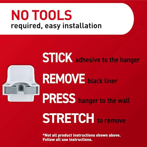 Command Broom and Mop Grippers Wall Hook, Damage Free Hanging Wall Mount Broom and Mop Holder, No Tools Household Cleaning Organizer for Living Spaces, 1 Hanger and 2 Command Strips