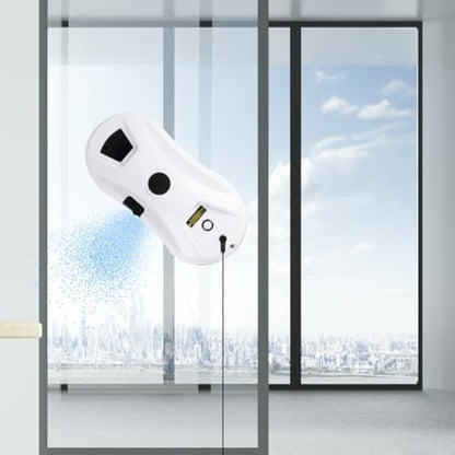 Window Cleaner Robot with Ultrasonic 5600PA Auto Water Glass Cleaning Automatic Smart Robot Cleaner,Window Vacuum Cleaner with Control Windows/Tiles/Class Door Indoor Outdoor - color: Silver