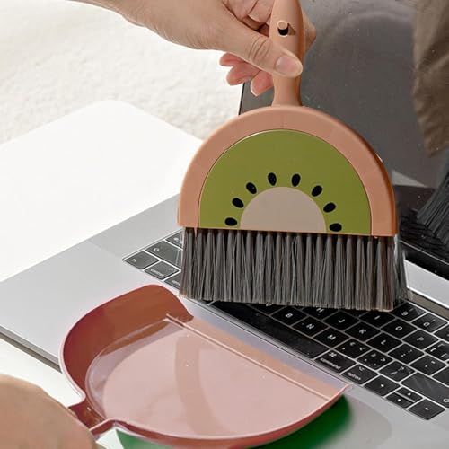 Small Dustpan and Brush Set, Kiwi Mini Dustpan and Brush Whisk Broom,Kiwi - color: Kiwi