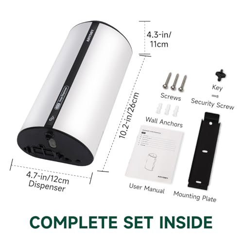anydry 29fl.oz/850ml Commercial Automatic Liquid Soap Dispenser Wall-Mounted Large Capacity Model AD1209 White - color: White