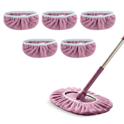5 Pack Reusable Microfiber Mop Pads - Dry Sweeping Cloths & Wet Mopping Cloths - Washable Wet Pads Refill for Mopping Floors (Mop is not Included), Purple - color: Purple 5-pack