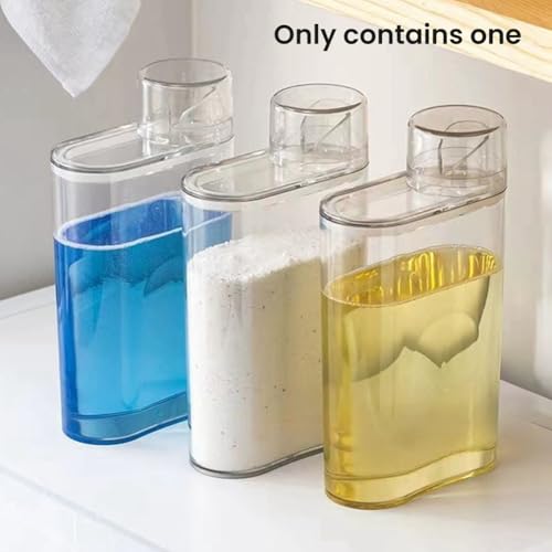 Transparent Laundry Detergent Dispenser Bottle Sealed Tank for Detergent Powder Laundry Room