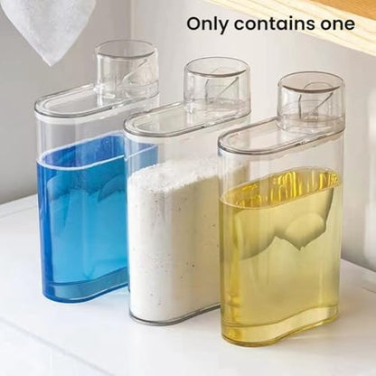 Transparent Laundry Detergent Dispenser Bottle Sealed Tank for Detergent Powder Laundry Room