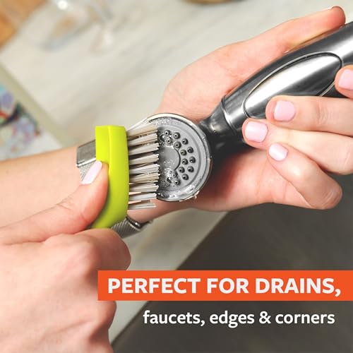 Full Circle Micro Manager, Deep Cleaning Brush for Crevices, Shower, & Grout, Tough Bristles, Sustainable Bamboo Handle, Green - color: Green, size: 1 Pack