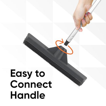 Superio Silicone Pet Hair Broom, Carpet Cleaner, Salon Broom, with Built-in Window Washer Squeegee, Head Only - size: Head Only