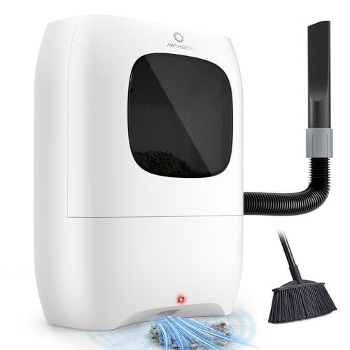 AIRTHEREAL T1 Touchless Vacuum Automatic Dustpan with 2 Operation Modes - Ultra Fast & Powerful Corded Canister Vacuum for Sweeping Salon, Pet Hair, Food, Kitchen, 20Kpa 1500 Watt Max Suction (White) - color: Pearl