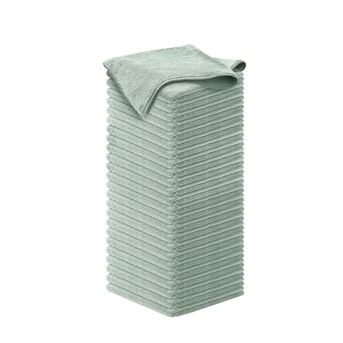 USANOOKS Microfiber Cleaning Cloth - Sea Green - 50Pcs (12.5x12.5 inch) High Performance - 1200 Washes, Ultra Absorbent Car Towel Traps Grime & Liquid for Streak-Free Mirror Shine - car Washing Cloth - color: Sea Green, size: Pack of 50
