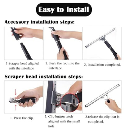 Adjustable High Reach Window Cleaning Kit, Professional Windows Cleaner Set for Hard to Reach Outside, Window Washing Kit with Extension Pole for Skylights,L 12.5m/41ft - size: L 12.5m/41ft