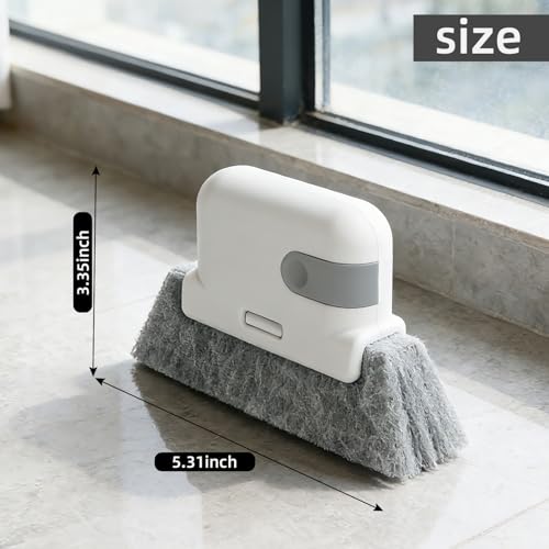 Window Track Cleaner Brush 2Pcs- 2In1 Window Sill Track Cleaner Tool, Crevice Cleaning Tool for Sliding Door Blinds Windows (Grey) - color: Gray