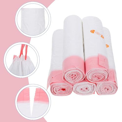 Heavy Duty Drawstring Trash Bags 45x50cm, 5pcs Thickened Kitchen Garbage Bags, Disposable Rubbish Liners for Home Cleaning and Waste Disposal