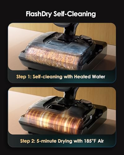 Tineco Wet Dry Vacuum Cleaner 22kPa Suction Floor Cleaner Mop, 50 Min Runtime, iLoop Smart Sensor, DualBlock Anti-Tangle Design, 185℉ Flashdry, Dual-Edge Cleaning, 180° Lay-Flat, Floor One S7 Artist - style: Floor One S7 Artist