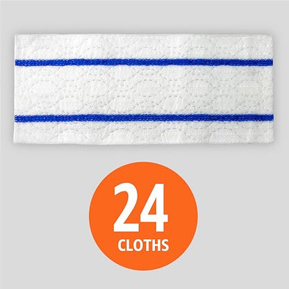 Amazon Basics Wet Mopping Cloth Refills, Multi-Surface Floor Cleaning, Fresh Scent, Low Streak, Disposable, 24 Count (Fits Swiffer Sweeper Mop Heads) - size: 24 Count (2 Packs of 12), style: Wet Mopping Cloth Refills