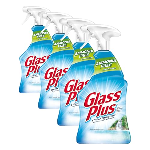 Glass Plus Glass Cleaner for Multi-Surface, 32 Fl Oz Bottle, (Pack of 4) - size: 32 Fl Oz (Pack of 4)