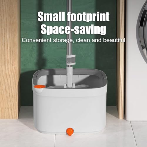 Spin Mop and Bucket with M16 Self Separation Dirty and Clean Water System, Self Wringing 360° Rotating Clean Mop-Head and Bucket Set for Hardwood Tile Marble Floors with 14Pads-Grey - size: Grey Mop Set with 14 Pads
