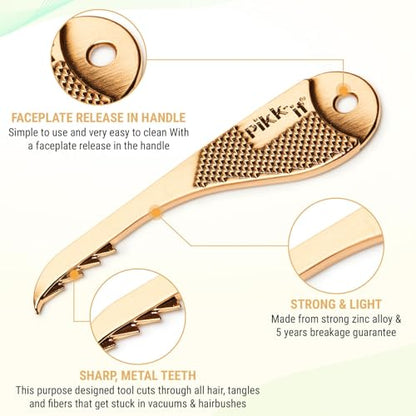 Pikk-it Vacuum Hair Brush Cleaner Tool – Removes Tangled Hair from Vacuums & Hairbrushes | Pet & Human Hair Removal Comb Rake | Improves Vacuum Cleaning Power (Single/Twin Pack) (1)