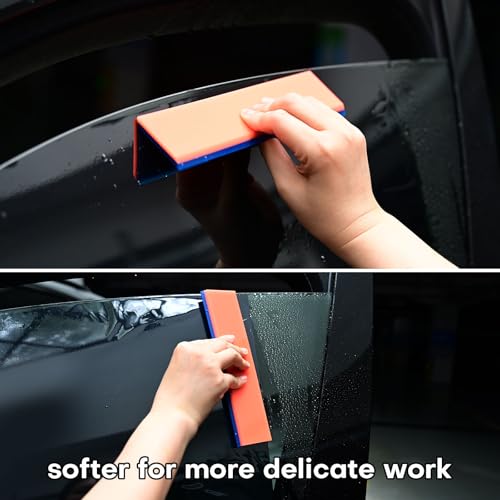 NEWISHTOOL 2 Pack Rubber Squeegee (8-Inch Replacement Blade, No Handle) | Window Tint Squeegee for Water Removal, Windshield Rear Back Glass Cleaning, PPF Installing and Window Film Application - size: 8-Inch Replacement Blade, No Handle