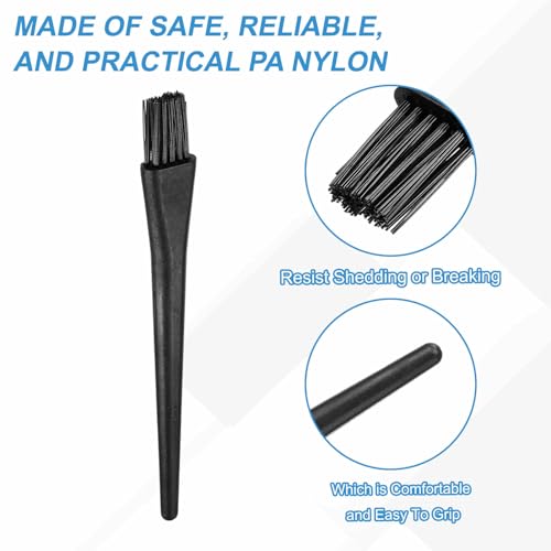 HARFINGTON 6pcs Antistatic Brush 20x15mm Portable PP Handle Nylon Anti Static Cleaning ESD Brushes for Electronics Computer Keyboard, Black