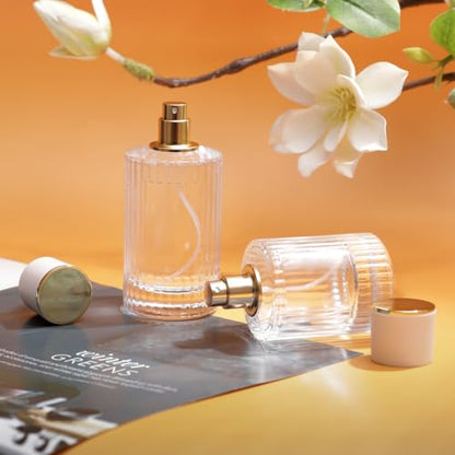 100ml/3.4 Oz Glass Spray Bottle Perfume Atomizer,Refillable Perfume Spray Bottle Perfume Bottles Empty with 3 Kinds of Perfume Dispenser (Round 100ml) - style: Round 100ml