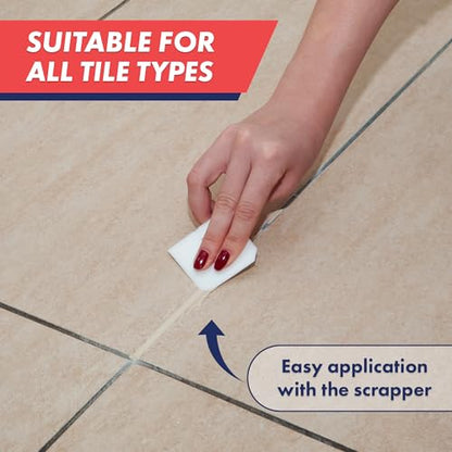 ZippySolve Tile Grout, Repair Kit, Restore & Renew Tile Joints Line, Fast Drying Tile Grout Paint Squeeze Tube for Bathroom Shower Kitchen Floor, Waterproof (8.8 oz, Beige) - style: Beige