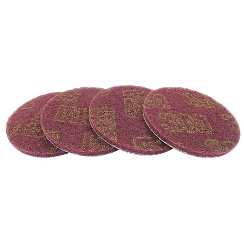 Hordion 8Pcs Scrub Pads Round Scrubber Scouring Pads Abrasive Scuffing Tool for Home Kitchen House Cleaning, Red