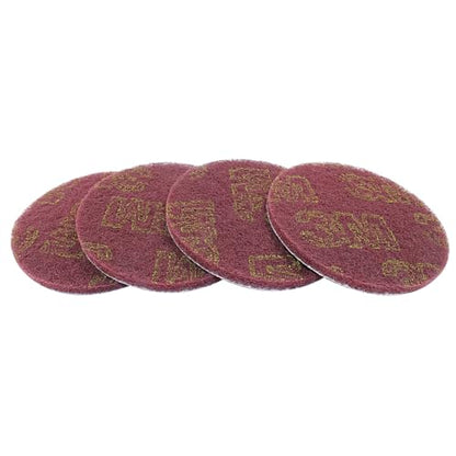 Hordion 8Pcs Scrub Pads Round Scrubber Scouring Pads Abrasive Scuffing Tool for Home Kitchen House Cleaning, Red